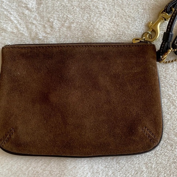 Coach Brown Suede Wristlet - Picture 4 of 5